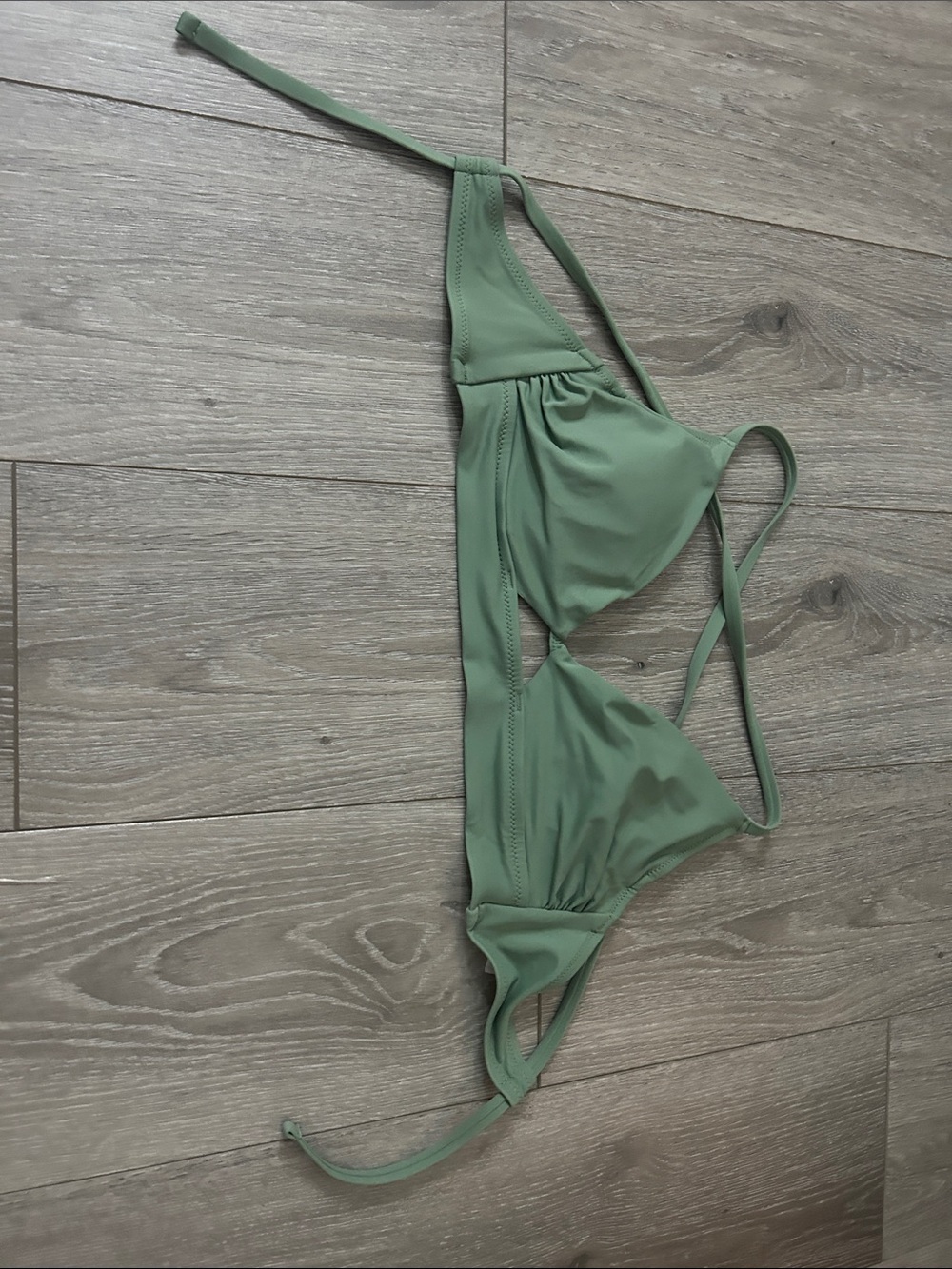 Classic Triangle Bikini Top in Sage Green - Women's Swimwear